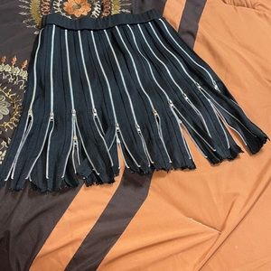 Black Skirt with Silver Zippers